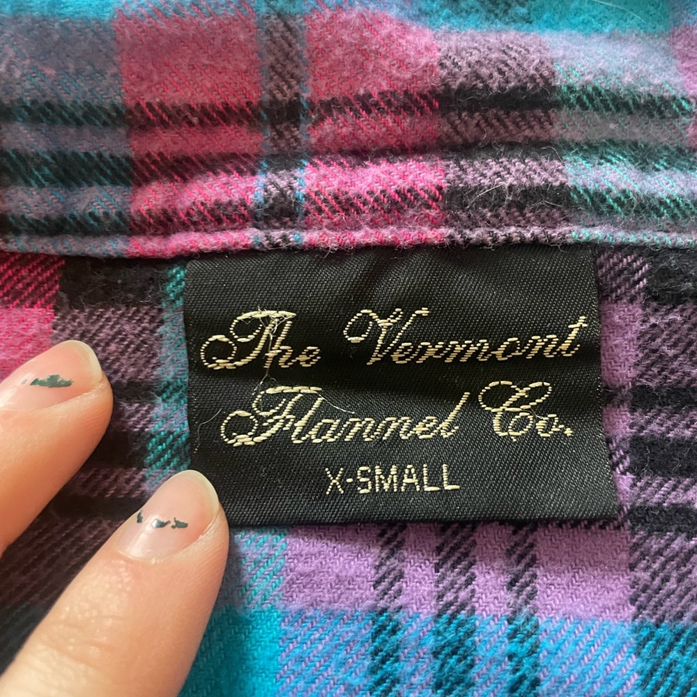 Quarter zip/button VT Flannel - Picture 3 of 3